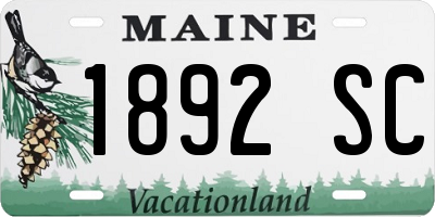 ME license plate 1892SC