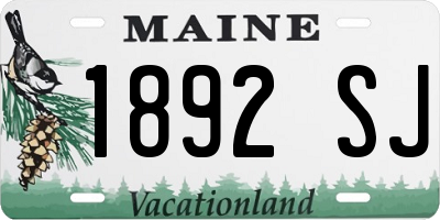 ME license plate 1892SJ