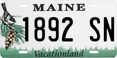 ME license plate 1892SN