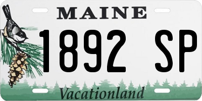 ME license plate 1892SP