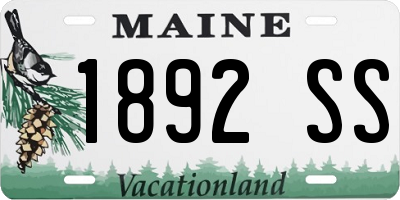 ME license plate 1892SS