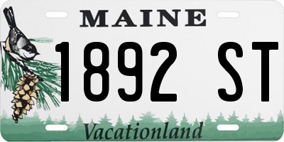 ME license plate 1892ST