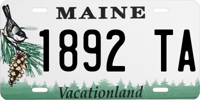ME license plate 1892TA