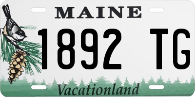 ME license plate 1892TG