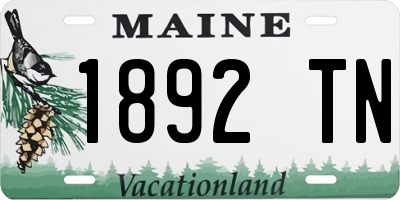 ME license plate 1892TN