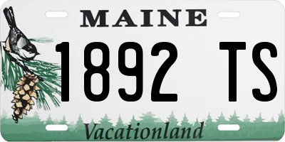 ME license plate 1892TS
