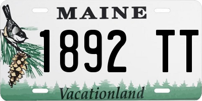 ME license plate 1892TT