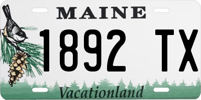 ME license plate 1892TX