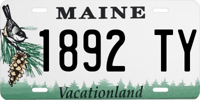 ME license plate 1892TY