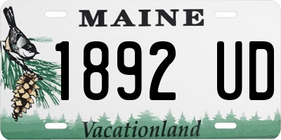 ME license plate 1892UD