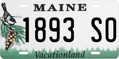 ME license plate 1893SO