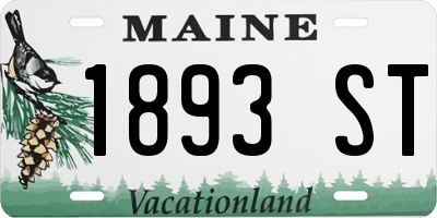 ME license plate 1893ST