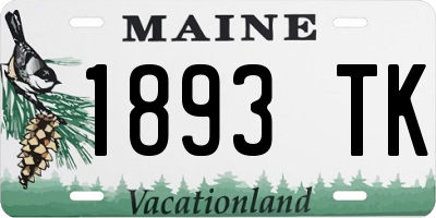 ME license plate 1893TK