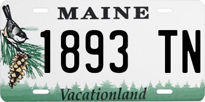 ME license plate 1893TN