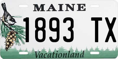 ME license plate 1893TX