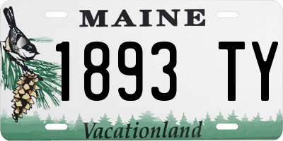 ME license plate 1893TY