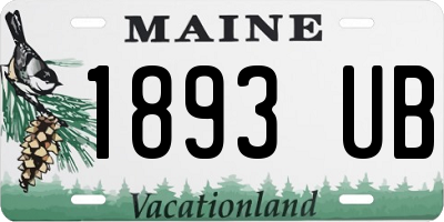 ME license plate 1893UB