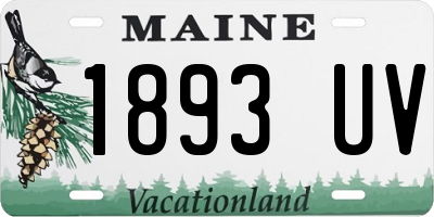 ME license plate 1893UV