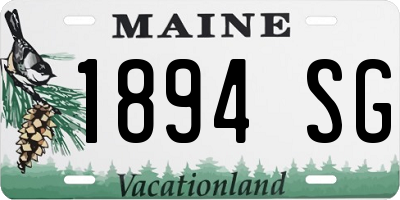 ME license plate 1894SG