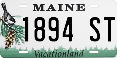 ME license plate 1894ST