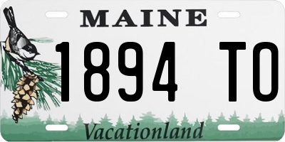 ME license plate 1894TO