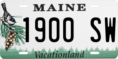 ME license plate 1900SW