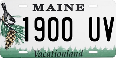 ME license plate 1900UV