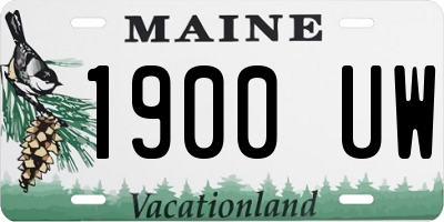 ME license plate 1900UW
