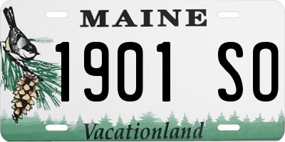 ME license plate 1901SO