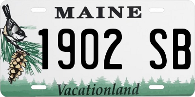 ME license plate 1902SB