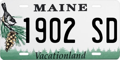 ME license plate 1902SD
