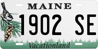 ME license plate 1902SE