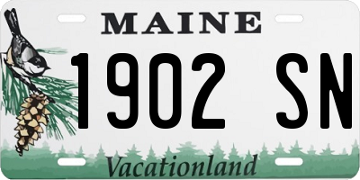 ME license plate 1902SN
