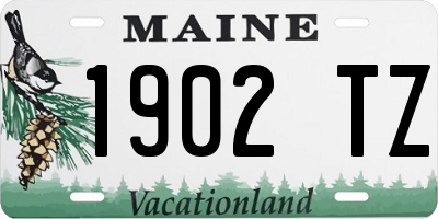 ME license plate 1902TZ