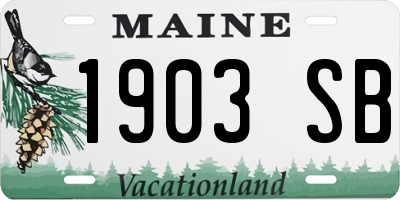 ME license plate 1903SB