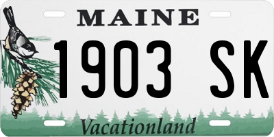 ME license plate 1903SK