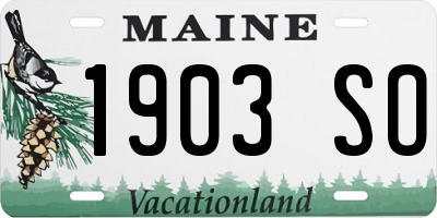 ME license plate 1903SO