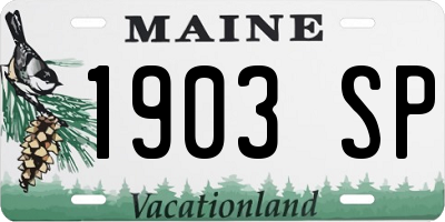 ME license plate 1903SP