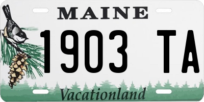 ME license plate 1903TA