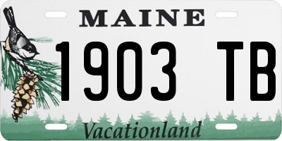 ME license plate 1903TB