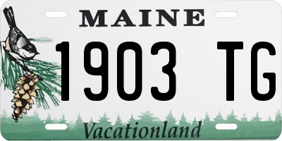 ME license plate 1903TG