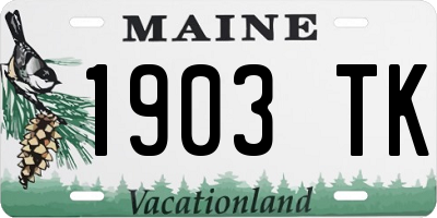 ME license plate 1903TK
