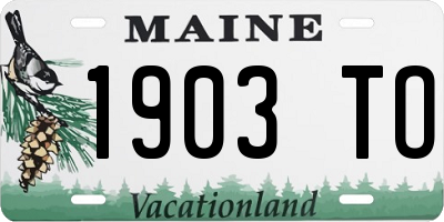 ME license plate 1903TO