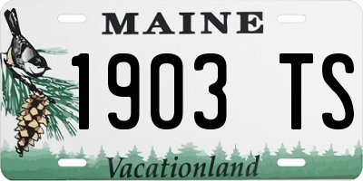 ME license plate 1903TS