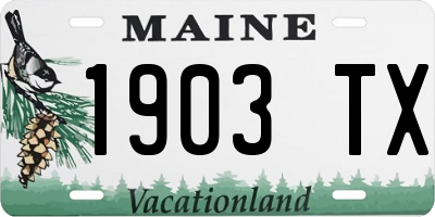 ME license plate 1903TX