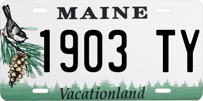 ME license plate 1903TY