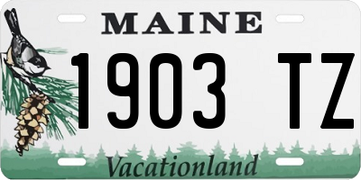 ME license plate 1903TZ