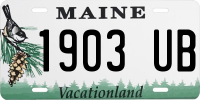 ME license plate 1903UB