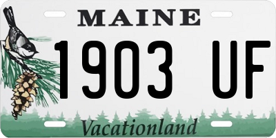 ME license plate 1903UF