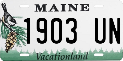 ME license plate 1903UN